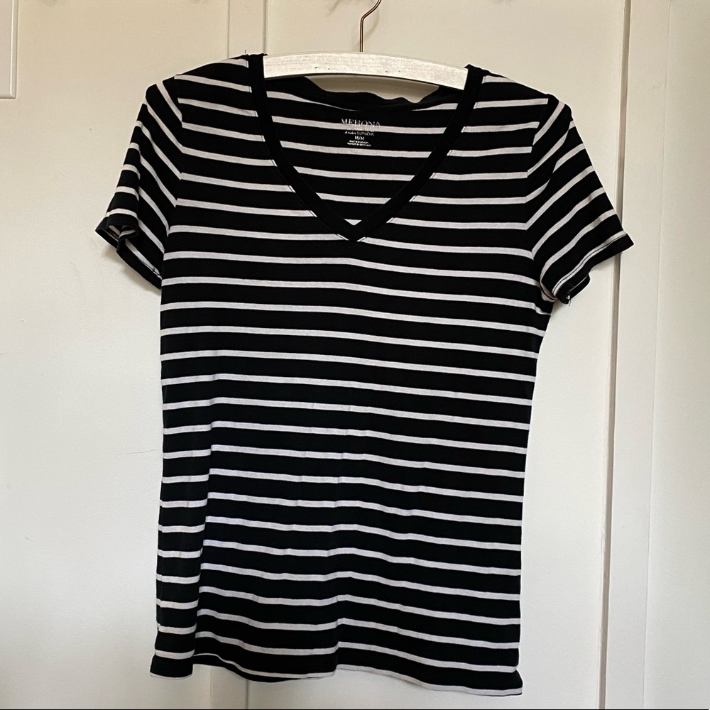 Striped v-neck